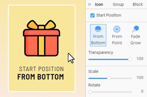 How to set the element's Start Position from the bottom on Box hovering ...