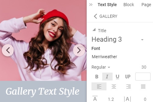 How to edit Fonts for the Gallery Texts