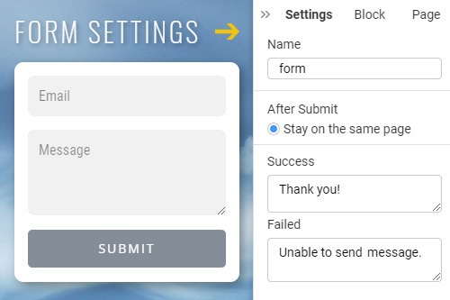 How to modify the General Form Settings