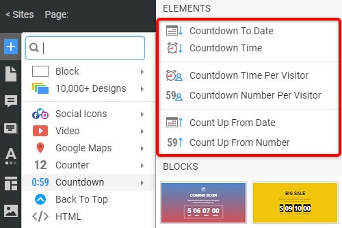 How to use the Countdown Presets in the Add Panel