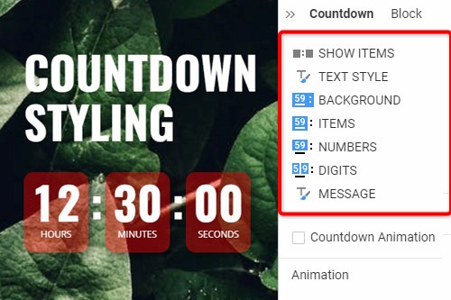How to stylize the Countdown element for your web design