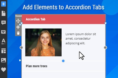 How to add elements to Accordion tabs - Nicepage Help Center