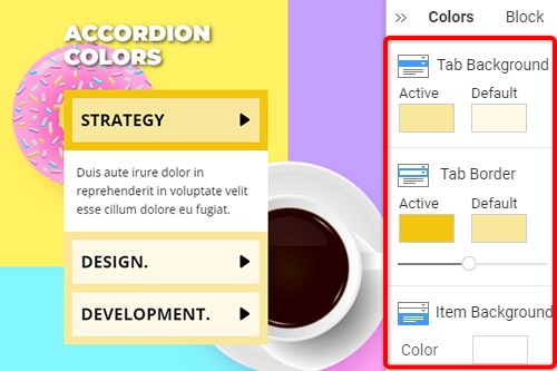 How to change colors on the Accordion Tabs