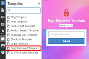 Modèle de mot de passe de page