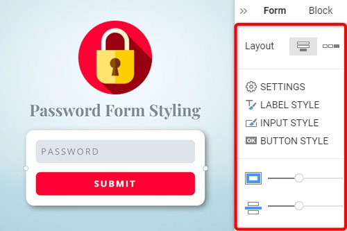 Come stilizzare il modulo password