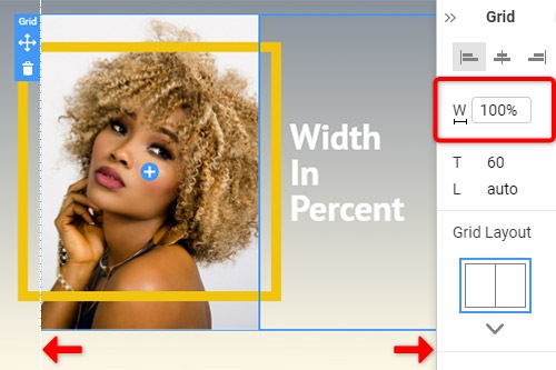 How to set the element width in percentage