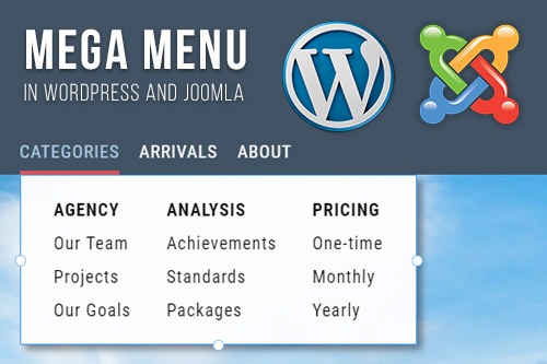 So fügen Sie das Mega-Menü zu WordPress und Joomla hinzu