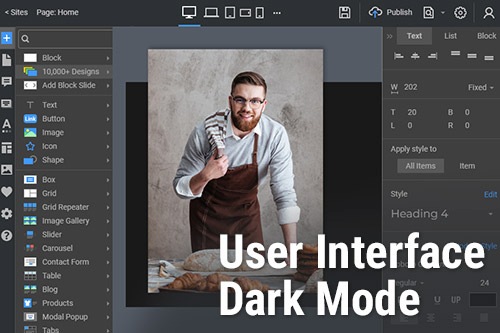 How to enable the Dark Mode for the Nicepage's User Interface