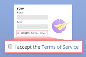 Kontrollkästchen Bedingungen akzeptieren