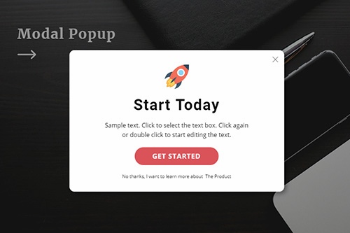 How to use the Modal Popup element on a web page