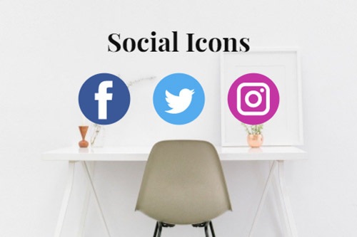 Elemento de sitio web de iconos sociales