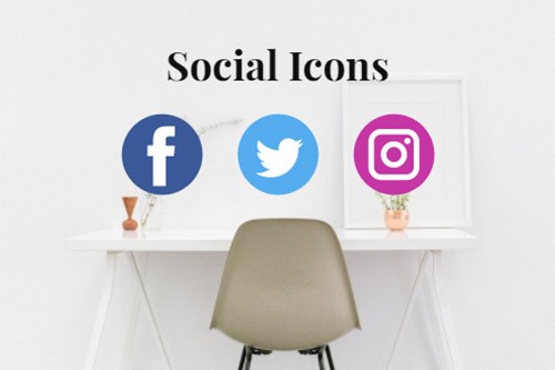 A Közösségi ikonok elem használata közösségi hálózataira mutató hivatkozások létrehozására