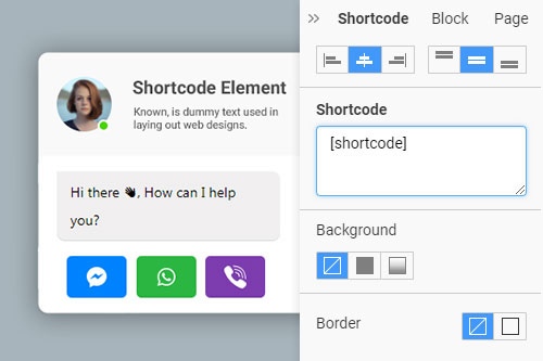 How to add the Shortcode element to a web block