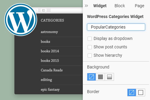 Catégories Widget WordPress