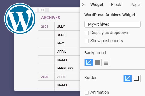 Widget d'archives WordPress