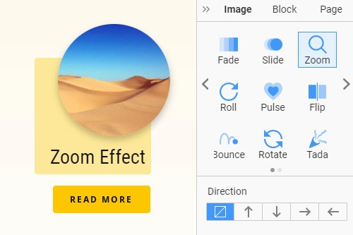 How to apply the Zoom effect on scroll to a website element
