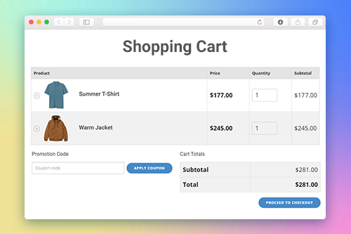 How to edit the Shopping Cart page template for an online store