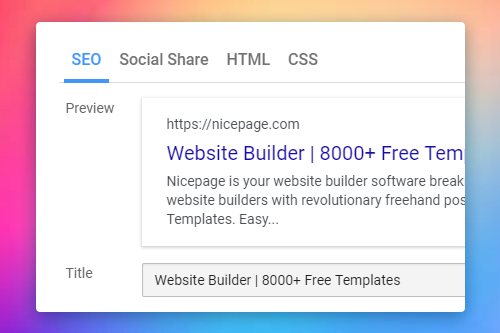 How to edit the SEO page properties for a website
