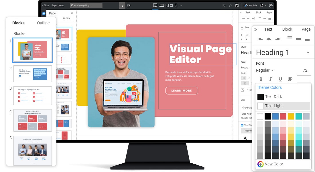 Editor de página visual