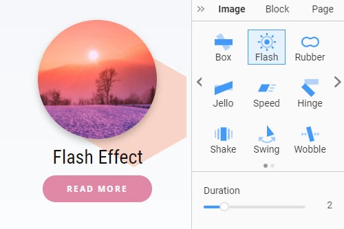 How to add the Flash effect on scrolling