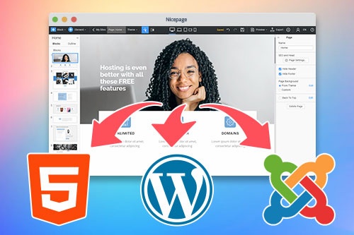 Jak exportovat webové stránky HTML pro WordPress a Joomla a publikovat online