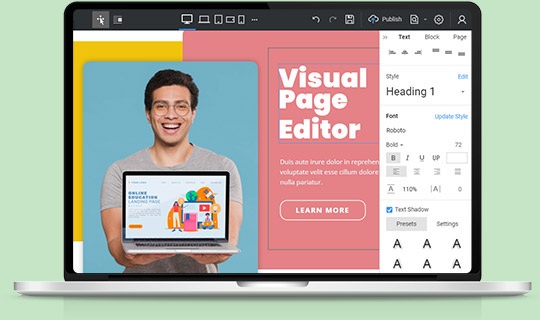 Come utilizzare l'editor di pagine visive a mano libera