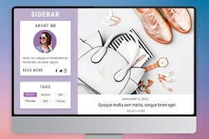 Layout da barra lateral