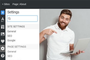 Painel de configurações