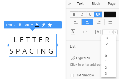 How to adjust the Letter Spacing for texts on a web page